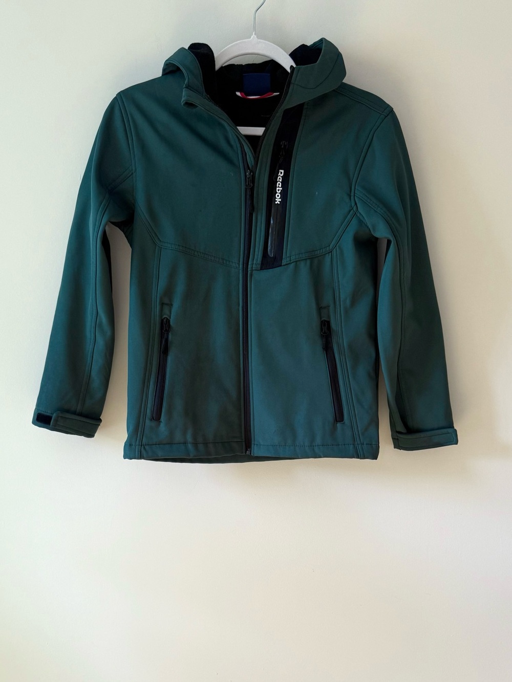 Reebok Boys Fleece-Lined Hooded Jacket Green Size M 10/12